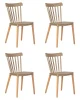 Набор 4 шт Стул обеденный DOBRIN THEO, ножки светлый бук, цвет бежевый (GR-03)