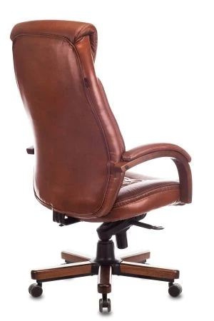 Кресла руководителя - Кресло руководителя Бюрократ T-9924WALNUT светло-коричневый Leather Eichel кожа крестовина металл/дерево