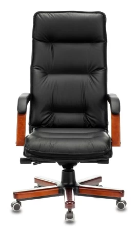 Кресла руководителя - Кресло руководителя Бюрократ T-9927WALNUT черный кожа крестовина металл/дерево