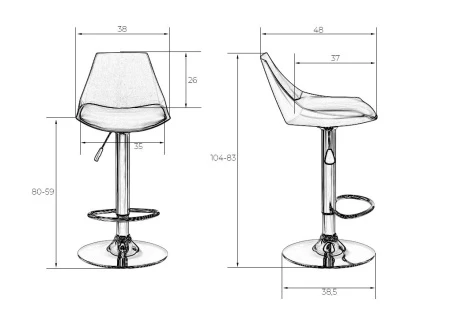 Купить Стул барный DOBRIN ROCKY, чёрный по выгодной цене для кафе, ресторанов и кухни