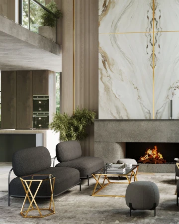 Купить Журнальный стол 120*60 ИНСИГНИЯ золото стекло smoke по низкой цене