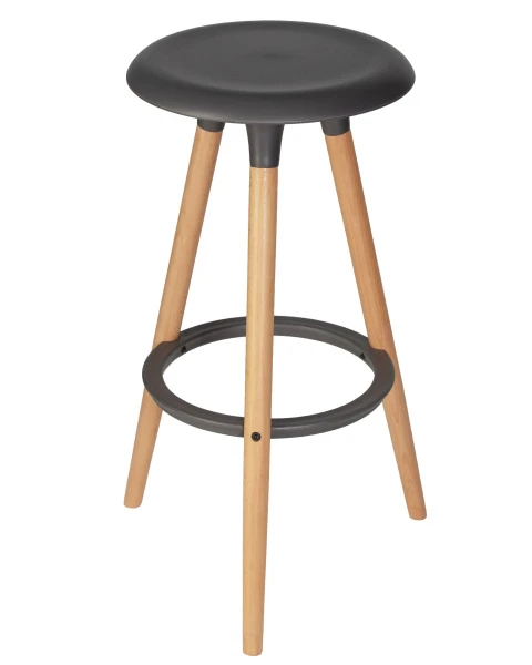 Купить Набор 4 шт Табурет барный DOBRIN ROYCE, ножки светлый бук, цвет темно-серый (GR-04) по низкой цене