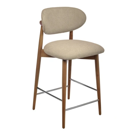 Стул полубарный Lucas 3 латте букле ножки цвета орех