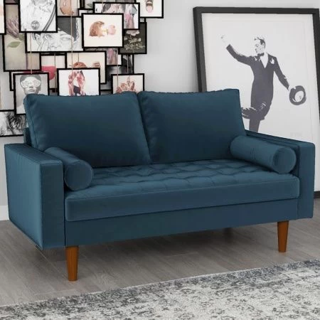 Купить Диван Scott двухместный синий по низкой цене