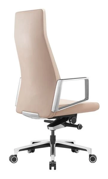 Кресло руководителя Бюрократ _JONS бежевый кожа крестовина алюминий | Купить в КупиКресла.ру