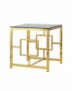 Журнальный столик 55*55 БРУКЛИН стекло smoke сталь золото