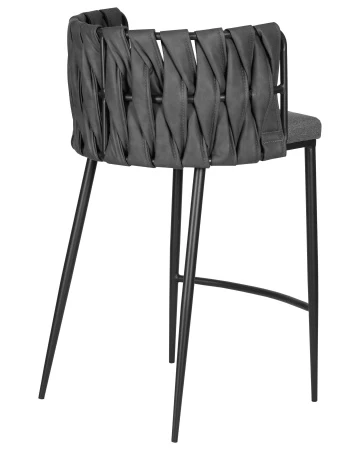 Купить Стул полубарный DOBRIN AMELIA COUNTER, серая ткань (F-48), темно-серый винтажный PU (MF-12) по выгодной цене для кафе, ресторанов и кухни