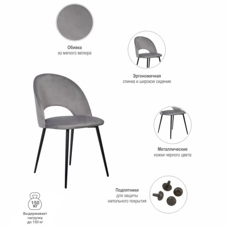 Купить Стул Leo темно-серый в интернет-магазине КупиКресла.ру