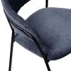 Купить Стул Turin синий вельвет с чёрными ножками по низкой цене