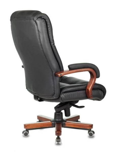 Кресло руководителя Бюрократ T-9925WALNUT черный кожа крестовина металл/дерево | Купить в КупиКресла.ру