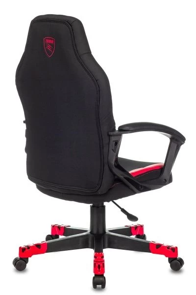 Кресло игровое Zombie 10 черный/красный текстиль/эко.кожа крестов. пластик