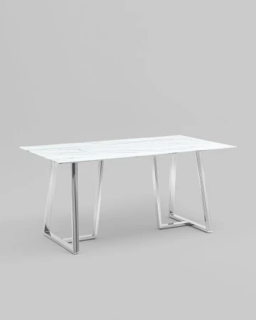 Купить Стол обеденный Даллас 160*90 белый стеклянный по низкой цене