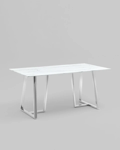 Купить Стол обеденный Даллас 160*90 белый стеклянный по низкой цене