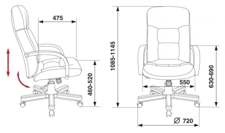 Кресла руководителя - Кресло руководителя Бюрократ T-9908 черный кожа крестовина металл/дерево