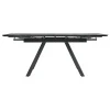 Купить Стол Arthur раскладной 120-184x80x75см, керамогранит серый мрамор Greys Grey, чёрный по низкой цене