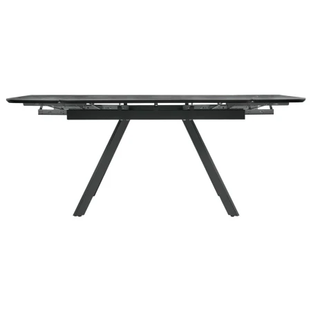 Купить Стол Arthur раскладной 120-184x80x75см, керамогранит серый мрамор Greys Grey, чёрный по низкой цене