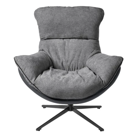 Купить Комплект кресло HUG тёмно-серый, экокожа, шенилл с оттоманкой тёмно-серый, экокожа по низкой цене