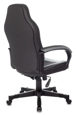 Кресло игровое Zombie GAME 17 черный/серый текстиль/эко.кожа крестов. пластик