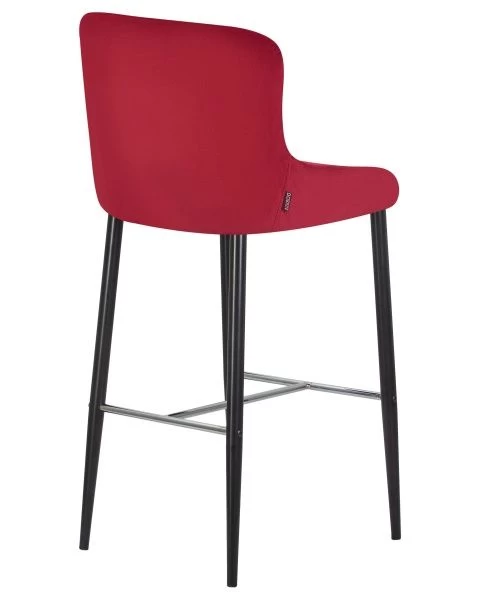 Стул барный CHRISTIAN'75 (черные ножки, бордовый велюр (V108-85)) для кафе, ресторанов и кухни
