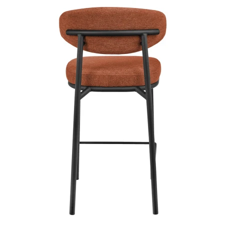 Купить Стул полубарный Lucas 2 терракотовый шенилл с чёрными ножками по выгодной цене для кафе, ресторанов и кухни