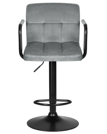 Купить Стул барный DOBRIN KRUGER ARM BLACK, серый велюр (MJ9-75) по выгодной цене для кафе, ресторанов и кухни