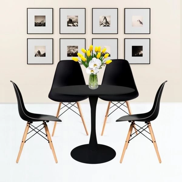 Купить Стол Tulip диам. 90см, черный по низкой цене