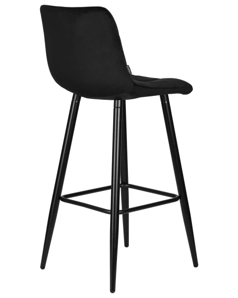 Стул барный DOBRIN NICOLE, черные матовые ножки, черный велюр (108-77) для кафе, ресторанов и кухни