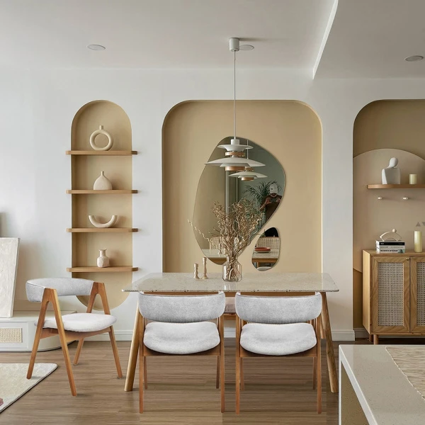 Купить Стул Alan серый букле с ножками цвета орех по низкой цене