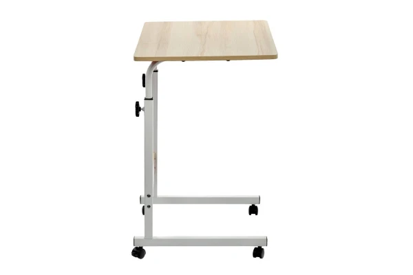 Купить Стол многофункциональный на колесах, 60x40 см, «РОЛЛ», 2 ножки, регул.высота, мдф, металл, св. дерево, белый по низкой цене