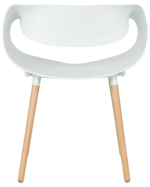 Купить Стул обеденный DOBRIN ALIEN, ножки светлый бук, цвет белый (W-02) по низкой цене