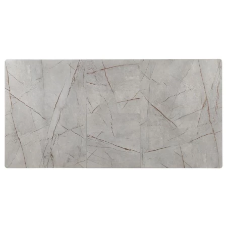 Купить Стол Dublin раскладной 120-160х80х75 серый мрамор с чёрными ножками по низкой цене