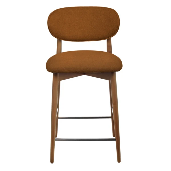 Стул полубарный Lucas 3 терракотовый букле, ножки цвета орех для кафе, ресторанов и кухни