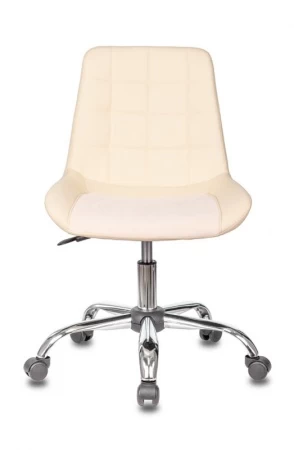 Офисные кресла - Кресло Бюрократ CH-350SL светло-бежевый текстиль/эко.кожа крестовина металл хром