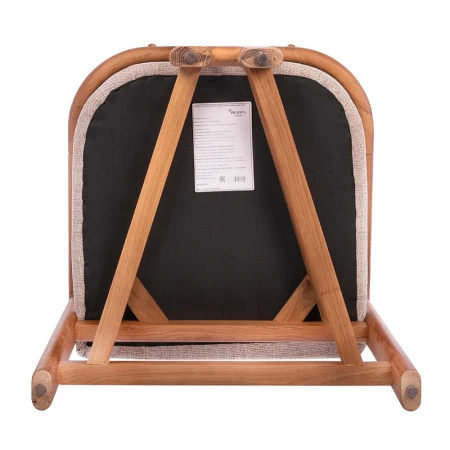 Купить Стул полубарный Rich рогожка латте с ножками цвета орех по выгодной цене для кафе, ресторанов и кухни