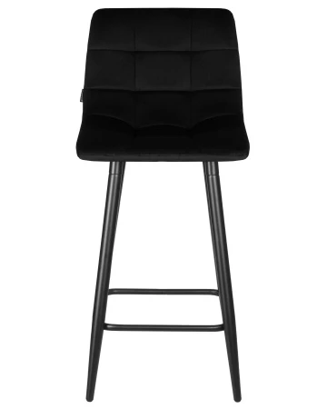 Купить Стул полубарный DOBRIN OLIVIA, черные матовые ножки, черный велюр (108-77) по выгодной цене для кафе, ресторанов и кухни