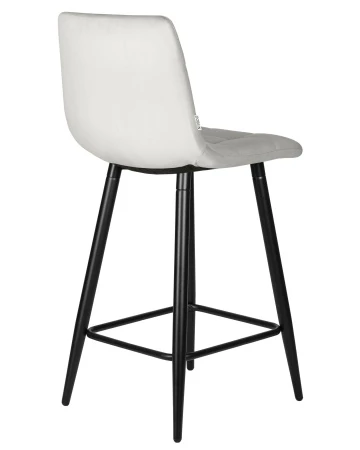 Купить Стул полубарный DOBRIN OLIVIA, черные матовые ножки, светло-серый велюр (108-52) по выгодной цене для кафе, ресторанов и кухни