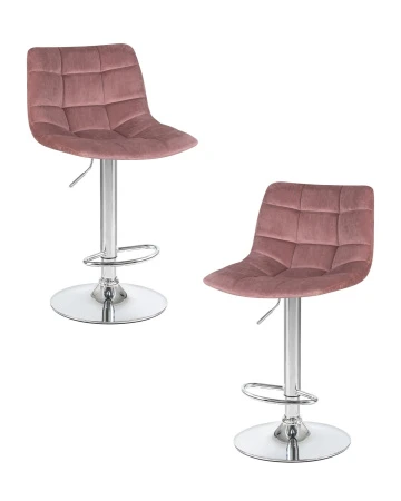 Набор 2 шт Стул барный DOBRIN TAILOR, пудрово-розовый велюр (MJ9-32)