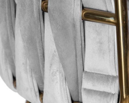 Купить Стул барный DOBRIN EMMA GOLD, светло-серый велюр (135-37) по выгодной цене для кафе, ресторанов и кухни