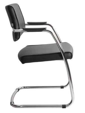 Офисный стул Delta (Дельта) хром (Искусственная кожа Черный)