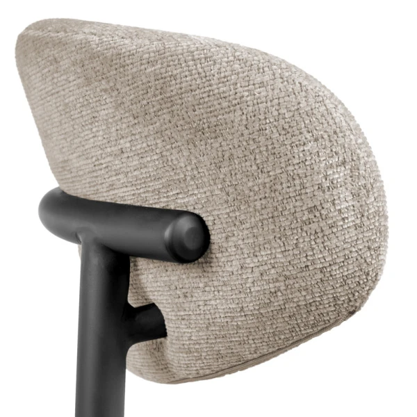 Стул полубарный Lucas 2 латте шенилл с чёрными ножками для кафе, ресторанов и кухни