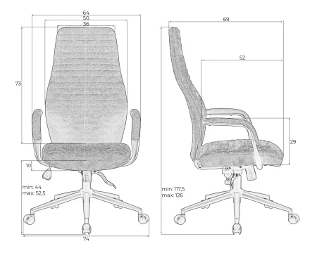 Кресла руководителя - Офисное кресло для руководителей DOBRIN LOKI, антрацит (VRH230-01)