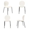 Комплект из 4-х стульев Wave белый с черными ножками