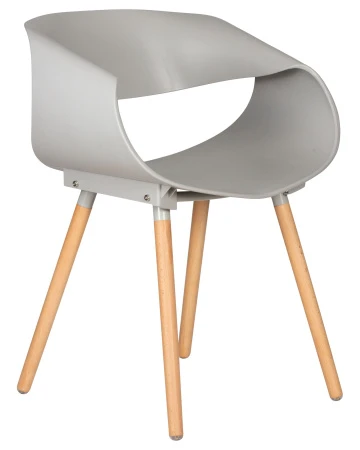 Купить Набор 4 шт Стул обеденный DOBRIN ALIEN, ножки светлый бук, цвет светло-серый (GR-01) в интернет-магазине КупиКресла.ру