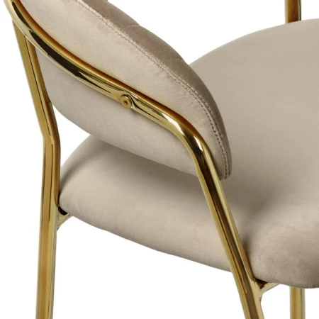 Купить Стул полубарный Turin латте с золотыми ножками по выгодной цене для кафе, ресторанов и кухни