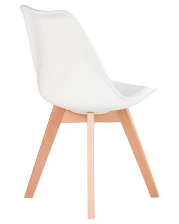 Купить Набор 4 шт Стул обеденный DOBRIN JERRY SOFT, ножки светлый бук, цвет сиденья белый (W-02) в интернет-магазине КупиКресла.ру