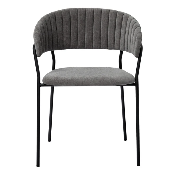 Купить Комплект из 4-х стульев Turin серый вельвет с чёрными ножками по низкой цене