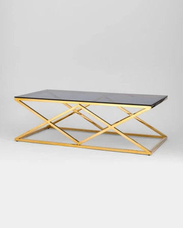 Купить Журнальный стол 120*60 ИНСИГНИЯ золото стекло smoke по низкой цене
