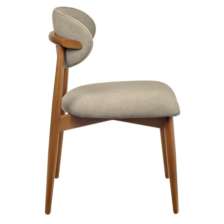 Купить Стул Lucas 3 латте букле с ножками цвета орех по низкой цене