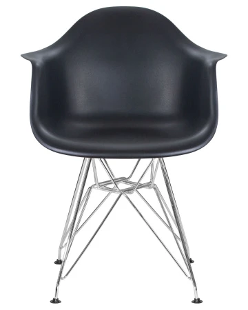 Купить Стул обеденный DOBRIN DAW CHROME, ножки хром, цвет сиденья чёрный по низкой цене