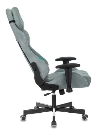 Кресла для геймеров - Кресло игровое Zombie VIKING KNIGHT Fabric серо-голубой Light-28 с подголов. крестовина металл